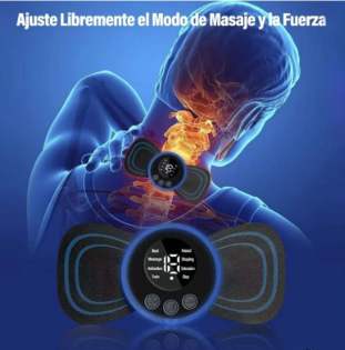 Masajeador Eléctrico Portátil EMS para Cuello, Espalda y Cuerpo - 8 Modos y 19 Niveles de Intensidad para Relajación y Alivio Muscular 💆♂️⚡