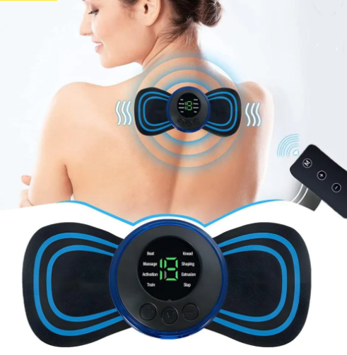 Masajeador Eléctrico Portátil EMS para Cuello, Espalda y Cuerpo - 8 Modos y 19 Niveles de Intensidad para Relajación y Alivio Muscular 💆♂️⚡
