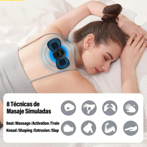 Masajeador Eléctrico Portátil EMS para Cuello, Espalda y Cuerpo - 8 Modos y 19 Niveles de Intensidad para Relajación y Alivio Muscular 💆♂️⚡