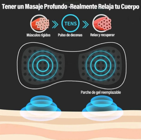 Masajeador Eléctrico Portátil EMS para Cuello, Espalda y Cuerpo - 8 Modos y 19 Niveles de Intensidad para Relajación y Alivio Muscular 💆♂️⚡