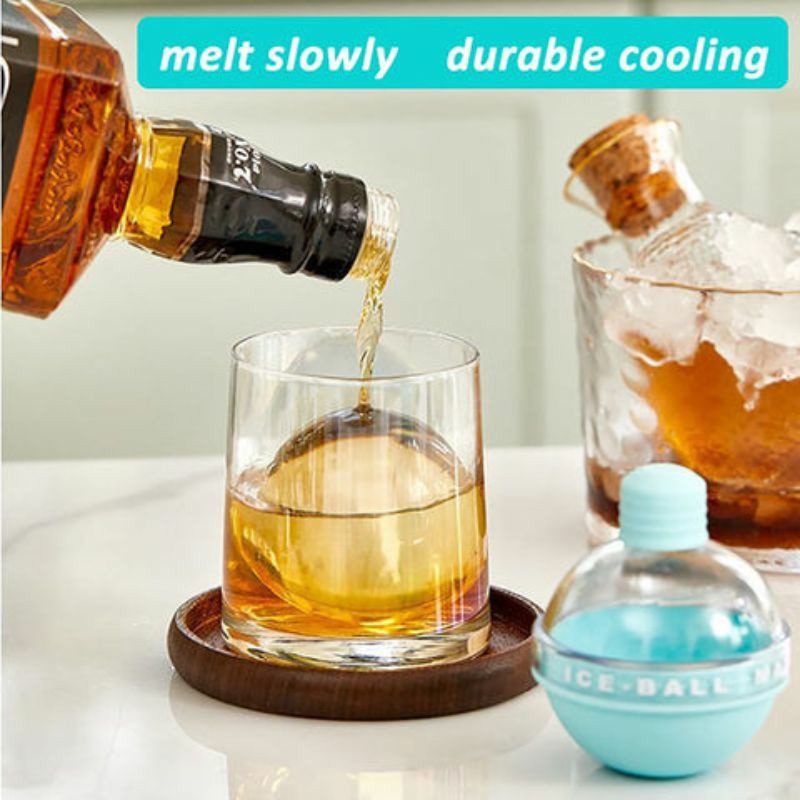 Molde de Hielo Esférico de Silicona – Bola de 6 cm para Bebidas Frías | Ideal para Whisky y Cócteles