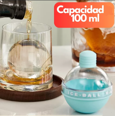 Molde de Hielo Esférico de Silicona – Bola de 6 cm para Bebidas Frías | Ideal para Whisky y Cócteles