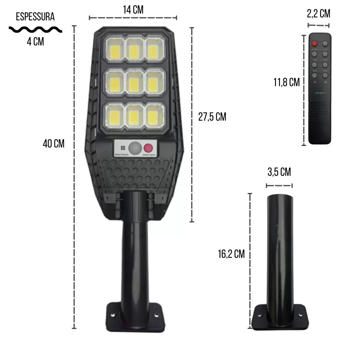 Lámpara Solar LED para Exteriores con Sensor de Movimiento – Iluminación Ecológica y Segura